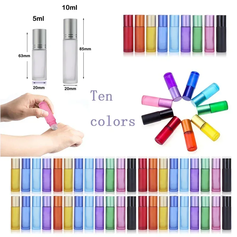 Perfume Fragrance Gallon - 10/30/50Pcs 5-10ml Frosted Glass Roller Bottles